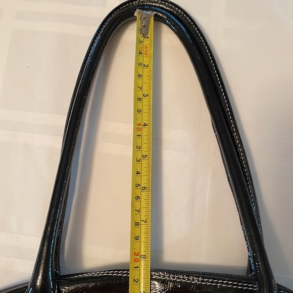 Vintage black patent leather rarely used purse with white stitching 14x8x3.5 - Picture 5 of 5